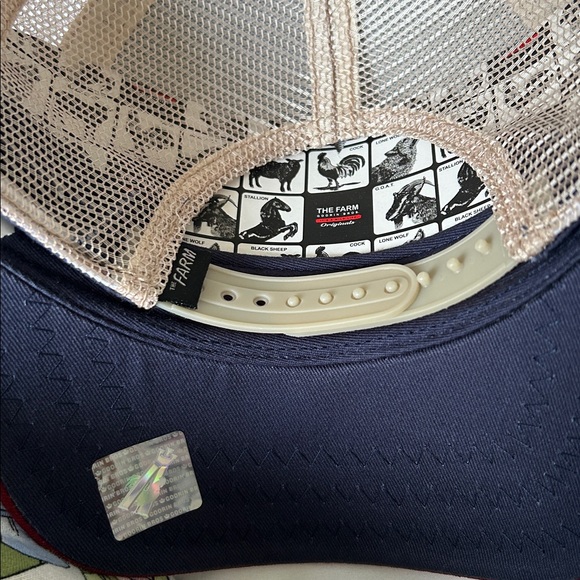 Authentic Goorin Bros The Freedom Eagle Trucker Blue Red Hat (NWT) - Picture 2 of 4